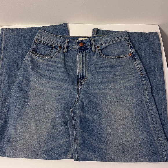 Madewell Women’s Super Wide Leg Blue Jeans Medium Wash Denim Baggy Jeans size 28 - Picture 4 of 5